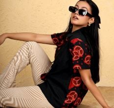 Handcrafted Half Sleeves Pomegranate Shirt Cotton